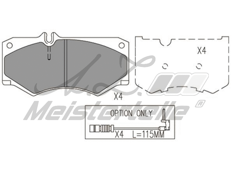 Kit de plaquettes de frein, frein à disque A.Z. Meisterteile AZMT-44-022-1536