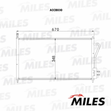 Condenseur, climatisation MILES ACCB030
