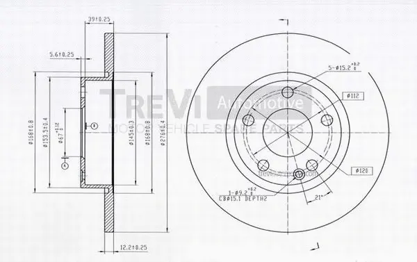 Disque de frein TREVI AUTOMOTIVE BD1046