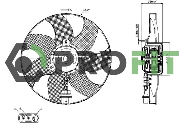Ventilateur, refroidissement du moteur PROFIT 1850-0005