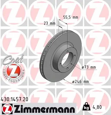 Disque de frein ZIMMERMANN 430.1457.20
