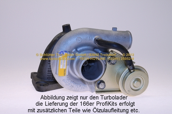 Turbocompresseur, suralimentation SCHLÜTTER TURBOLADER 166-01085
