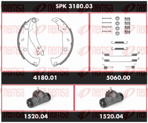 Kit de freins, freins à tambours REMSA SPK 3180.03