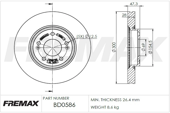 Disque de frein FREMAX BD-0586
