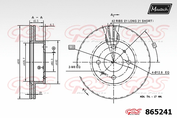Disque de frein MAXTECH 865241