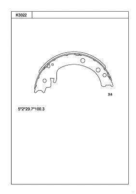 Jeu de mâchoires de frein ASIMCO K3022