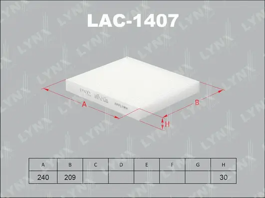 Filtre, air de l'habitacle LYNXAUTO LAC-1407
