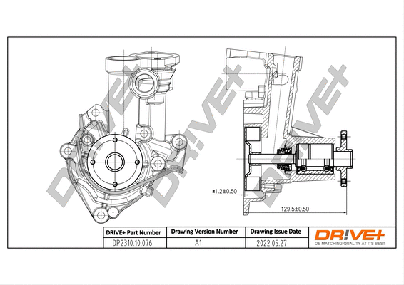 Pompe à eau, refroidissement du moteur Dr!ve+ DP2310.10.076