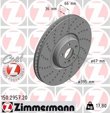 Disque de frein ZIMMERMANN 150.2957.20