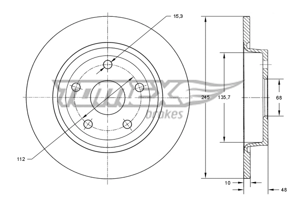 Disque de frein TOMEX Brakes TX 71-93