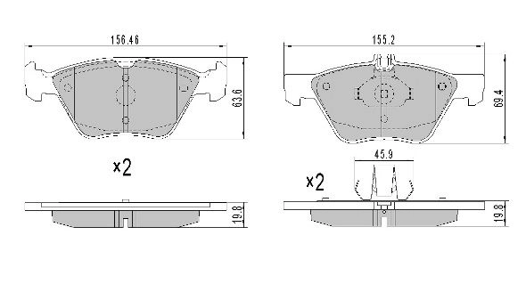 Kit de plaquettes de frein, frein à disque FREMAX FBP-1047