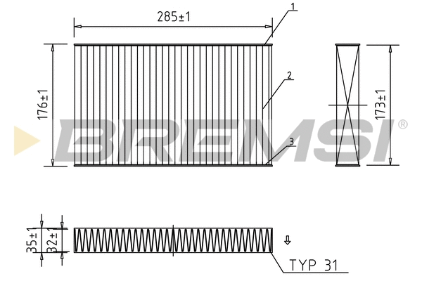 Filtre, air de l'habitacle BREMSI FC0185A