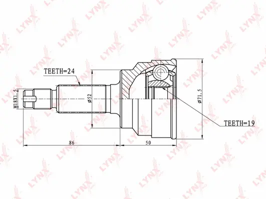 Jeu de joints, arbre de transmission LYNXAUTO CO-5107