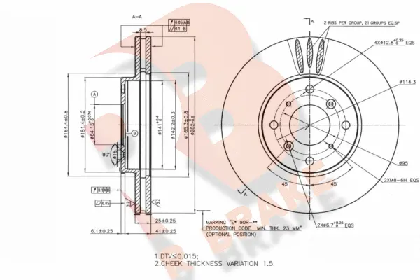 Disque de frein R BRAKE 78RBD20027