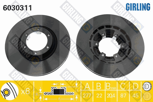 Disque de frein GIRLING 6030311