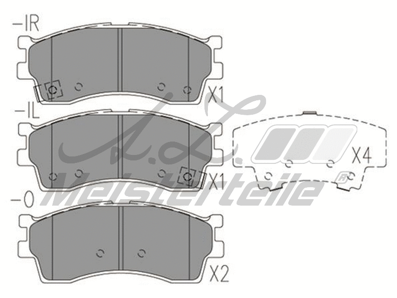 Kit de plaquettes de frein, frein à disque A.Z. Meisterteile AZMT-44-022-1598