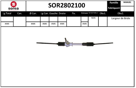 Crémaillère de direction SNRA SOR2802100