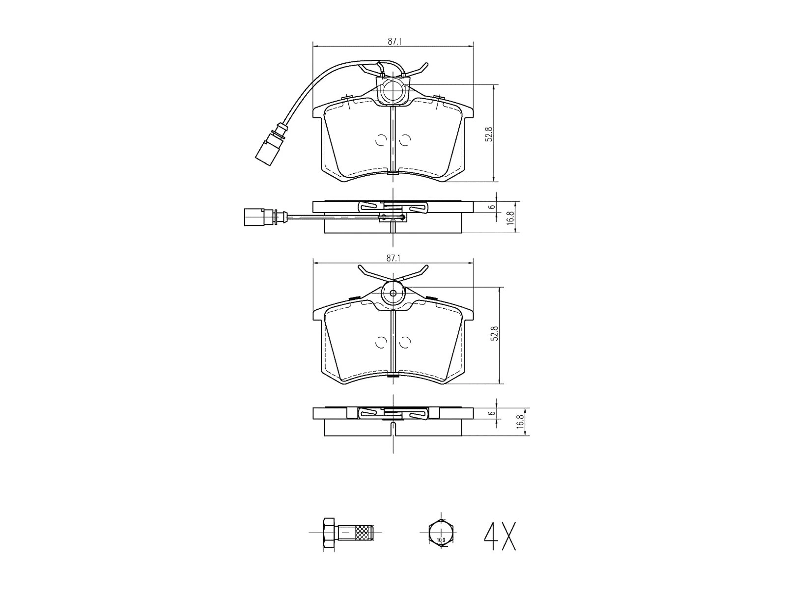 Kit de plaquettes de frein, frein à disque A.Z. Meisterteile AZMT-44-022-1119
