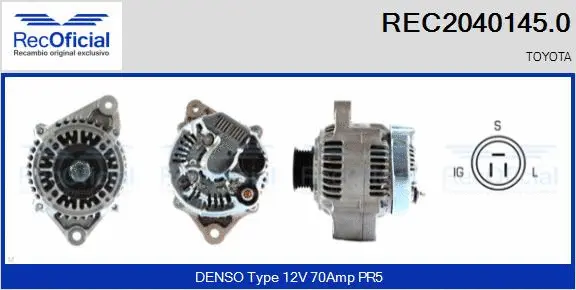 Alternateur RECOFICIAL REC2040145.0