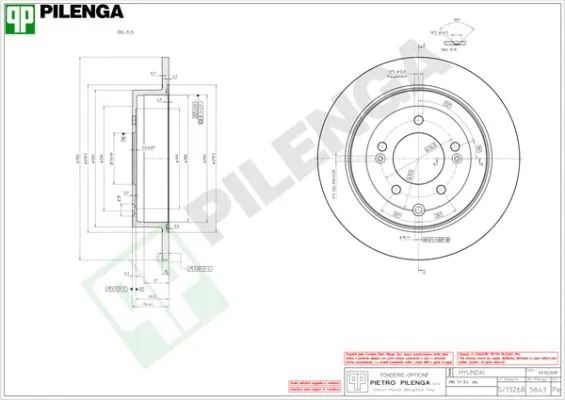 Disque de frein PILENGA 5643