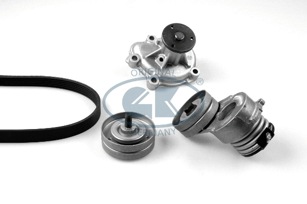 Pompe à eau+Jeu de courroie trapézoïdale à nervures GK K980779B