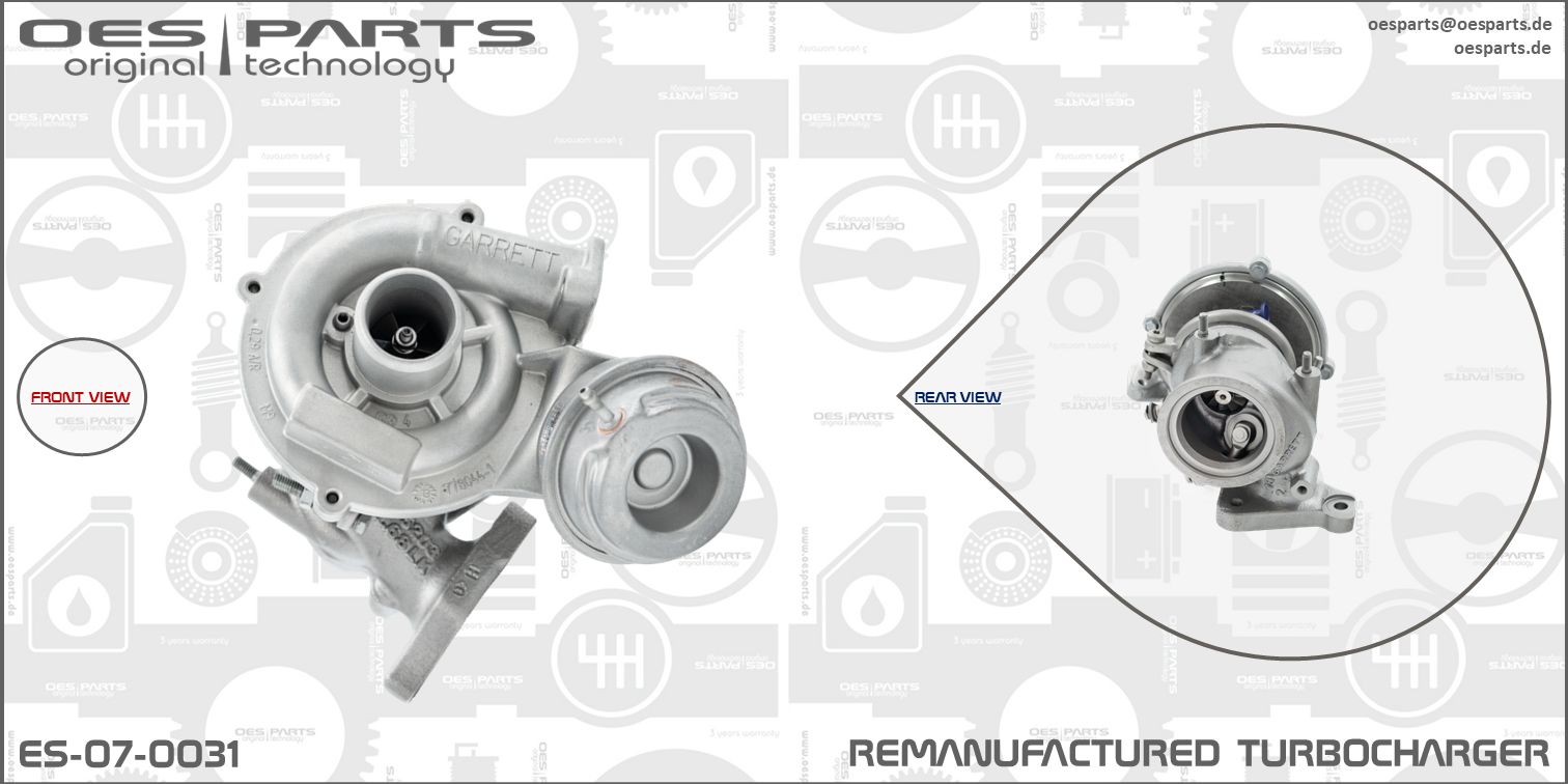 Turbocompresseur, suralimentation OES PARTS ES-07-0031