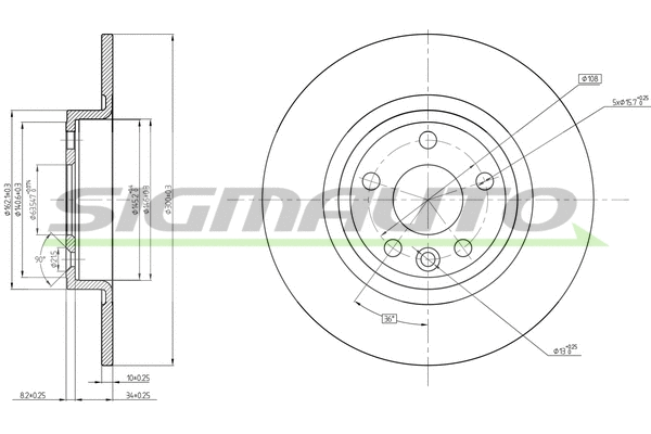 Disque de frein SIGMAUTO DBC633S