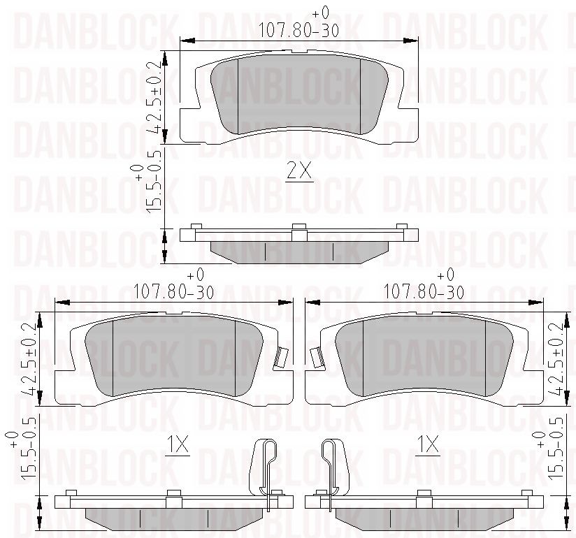Kit de plaquettes de frein, frein à disque DANBLOCK DB 510176