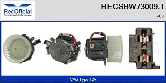 Pulseur d'air habitacle RECOFICIAL RECSBW73009.1