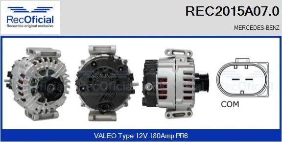 Alternateur RECOFICIAL REC2015A07.0