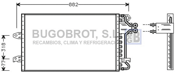 Condenseur, climatisation BUGOBROT 62-VW5140