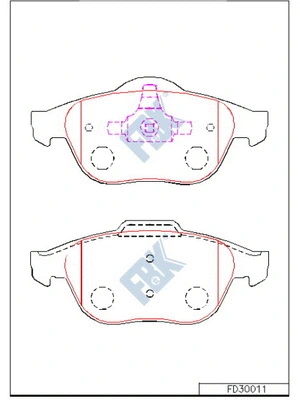 Kit de plaquettes de frein, frein à disque FBK FD30011