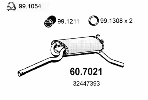 Silencieux arrière ASSO 60.7021
