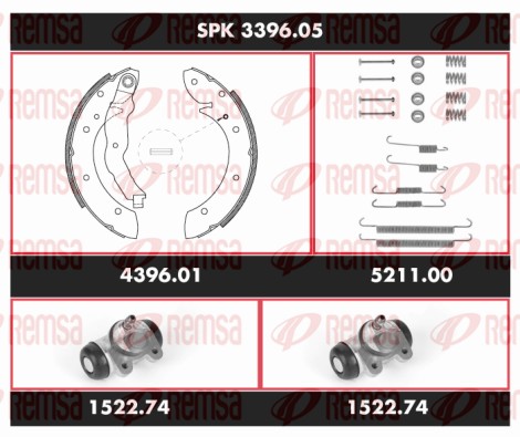 Kit de freins, freins à tambours REMSA SPK 3396.05