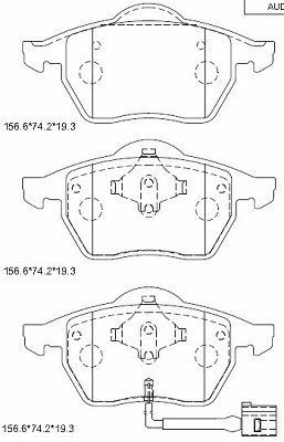 Kit de plaquettes de frein, frein à disque ASIMCO KD7559