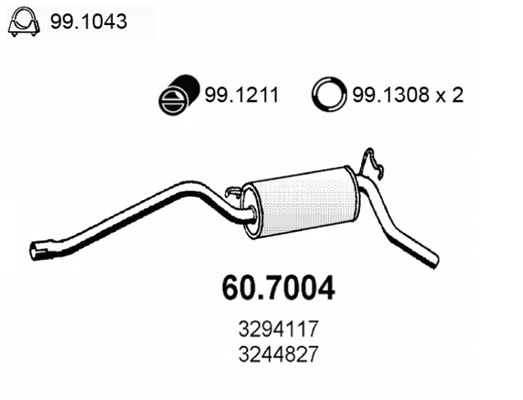 Silencieux arrière ASSO 60.7004