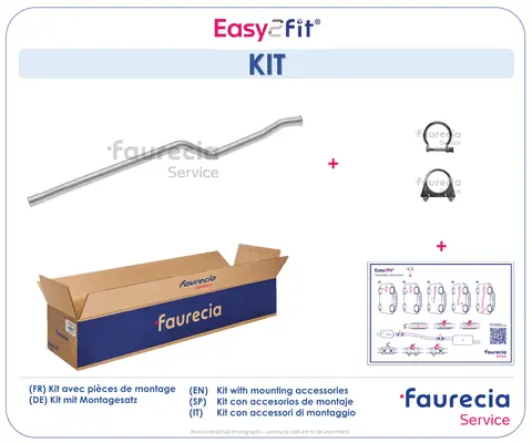Tube de réparation, catalyseur Faurecia FS15415