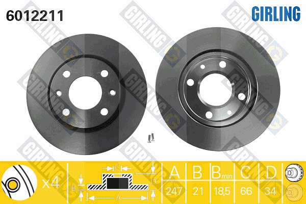 Disque de frein GIRLING 6012211