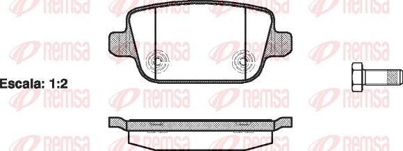 Kit de plaquettes de frein, frein à disque REMSA 1256.00
