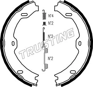 Jeu de mâchoires de frein, frein de stationnement TRUSTING 052.130K