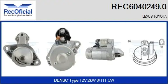 Démarreur RECOFICIAL REC6040249.0