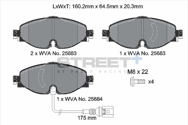 Kit de plaquettes de frein, frein à disque PAGID Racing T8122SP2001
