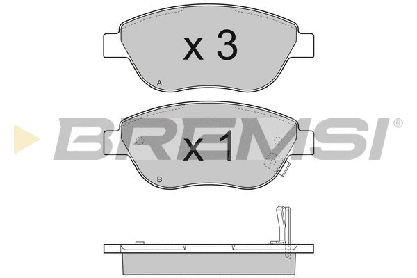 Kit de plaquettes de frein, frein à disque BREMSI BP3295