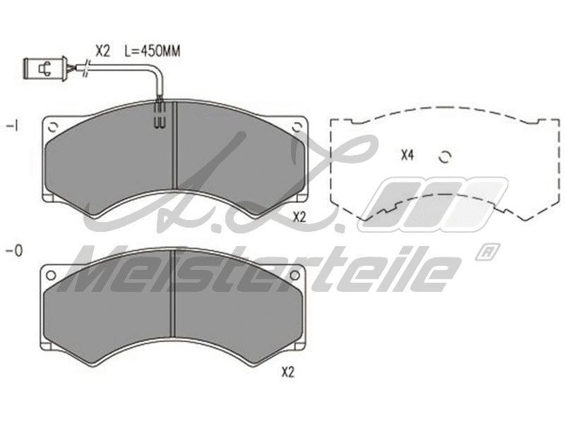 Kit de plaquettes de frein, frein à disque A.Z. Meisterteile AZMT-44-022-2354