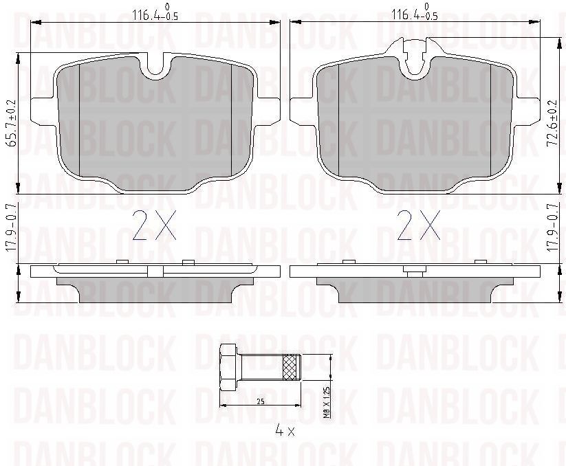 Kit de plaquettes de frein, frein à disque DANBLOCK DB 510803