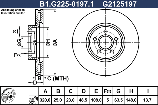 Disque de frein GALFER B1.G225-0197.1