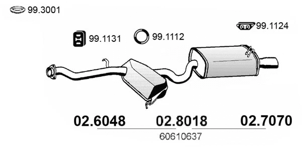 Pot de détente/silencieux arrière ASSO 02.8018