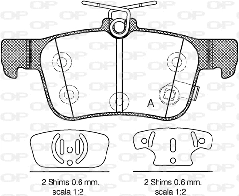 Kit de plaquettes de frein, frein à disque OPEN PARTS BPA1551.12