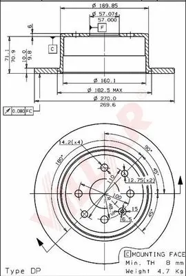 Disque de frein VILLAR 628.1039