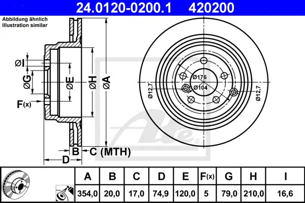 Disque de frein ATE-APAC 24.0120-0200.1